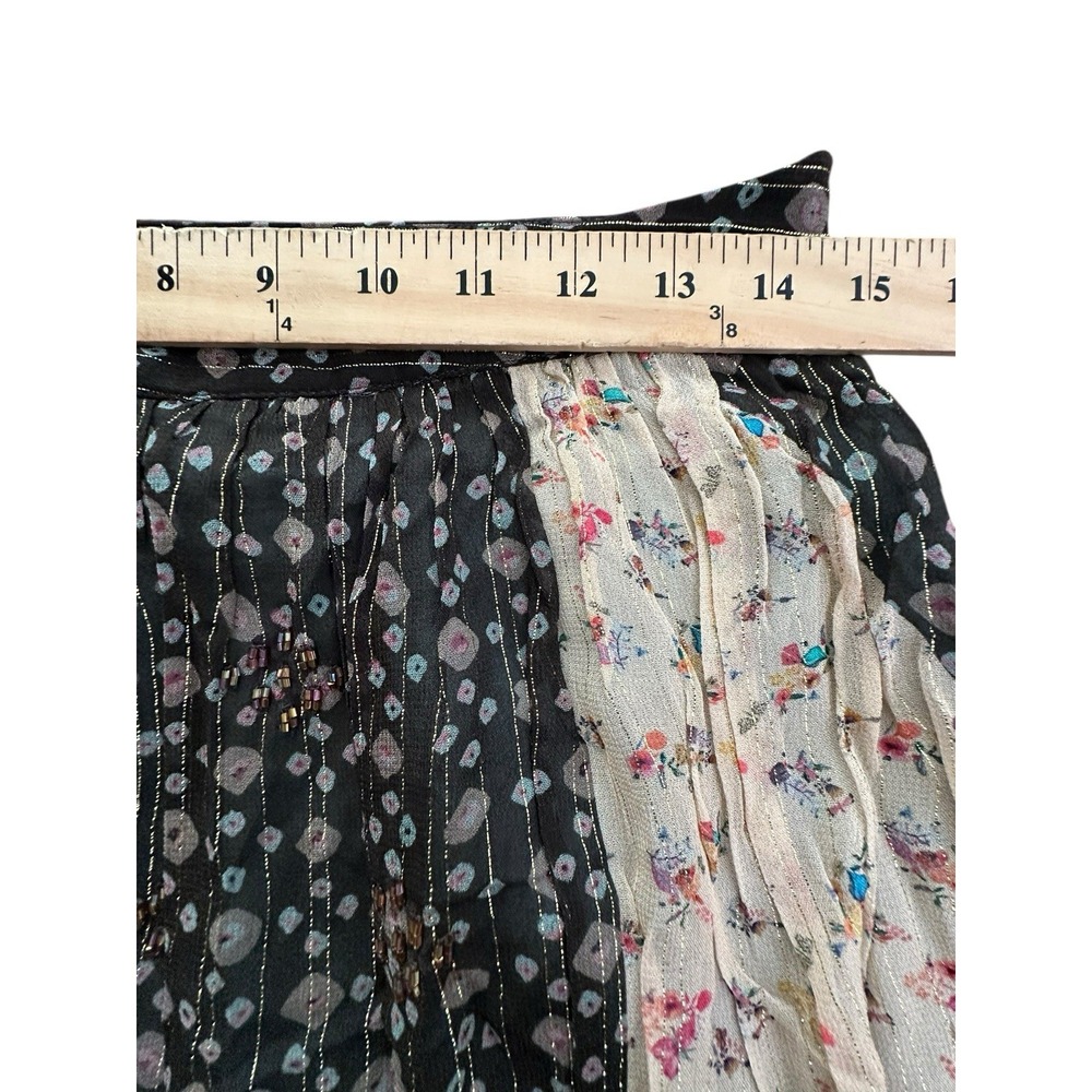 Anthropologie Verb Margot Shimmer Patchwork Peasant Maxi Skirt Festival #GG3-5 - Picture 9 of 12